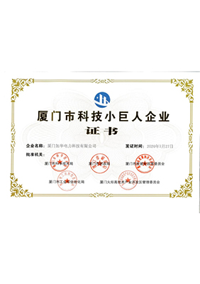  廈門市科技小巨人企業(yè)證書(shū)